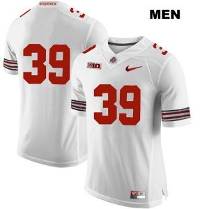 Men's NCAA Ohio State Buckeyes Malik Harrison #39 College Stitched No Name Authentic Nike White Football Jersey UK20X68PY